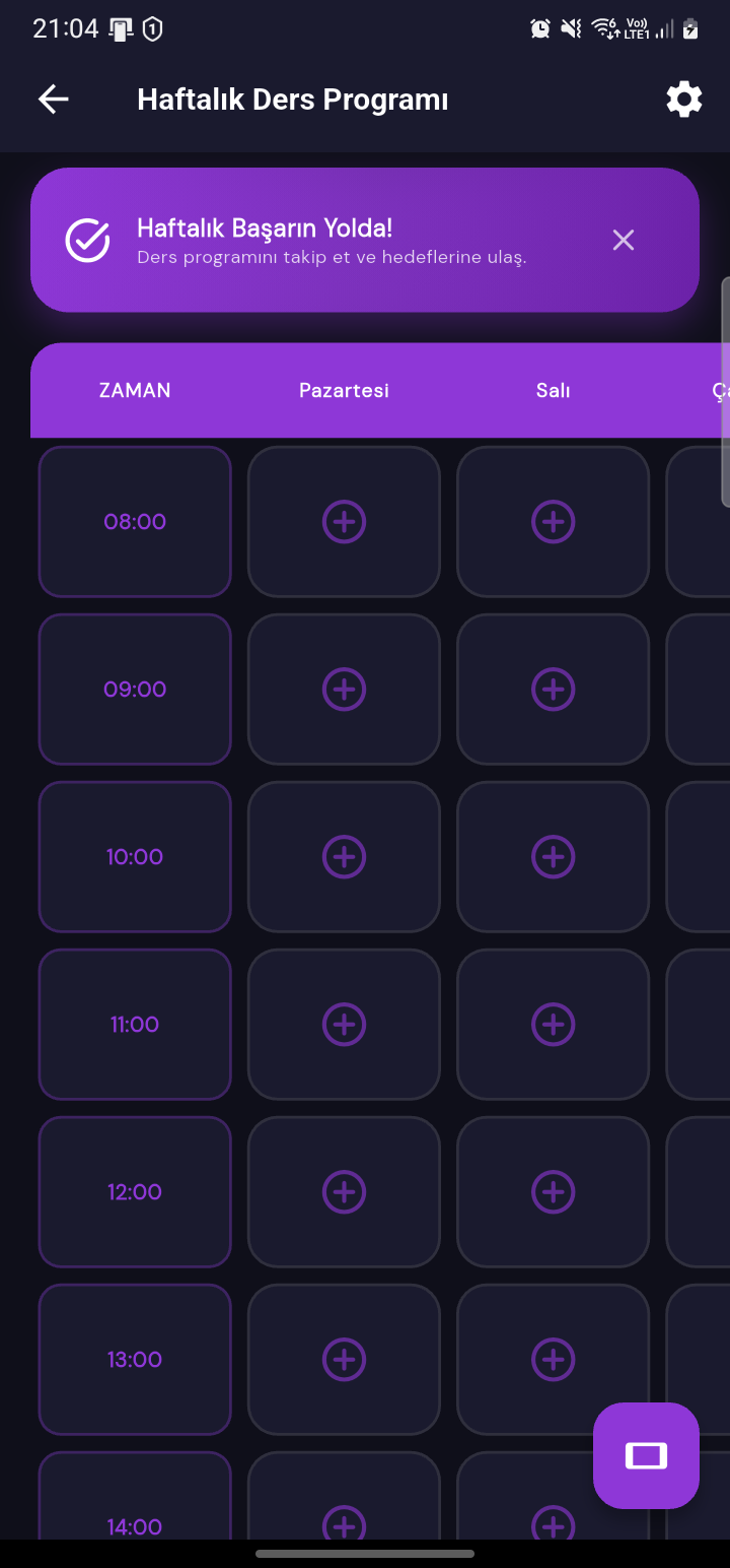 Haftalık Ders Programı
